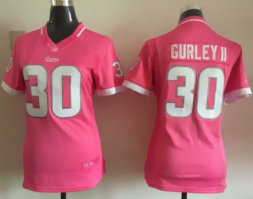 Nike Rams #30 Todd Gurley Pink Women's Stitched NFL Elite Bubble Gum Jersey